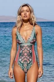 CUPSHE Sznurowany jednoczęściowy kostium kąpielowy w kwiaty w stylu boho