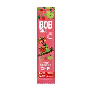 ECO-SNACK Bob Snail Stripe jabłko-truskawka 14g - Eco-Snack 4820206080721 - Zdrowa żywność - miniaturka - grafika 1