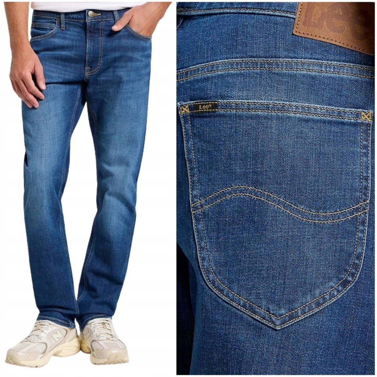 Lee Daren Zip Fly Mojo elastyczne niższe proste spodnie jeansowe W38 L32