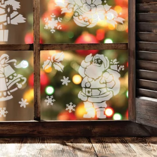 Nakleo szablon wielokrotny do sztucznego śniegu // ZAPRZĘG MIKOŁAJA (SANIE) - Rozmiar M (45x65cm) - Ozdoby bożonarodzeniowe - miniaturka - grafika 1