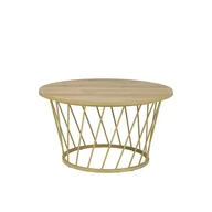 Ławy i stoliki kawowe - Ława Otoman Maridex Złoty, Dąb Denver Grafitowy - miniaturka - grafika 1