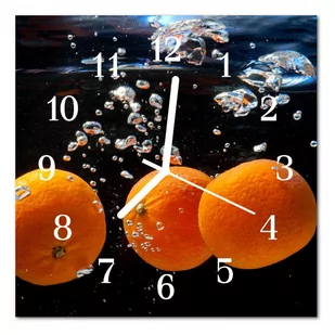 Zegar szklany ścienny Cichy Pomarańcze Owoc - Zegary - miniaturka - grafika 1