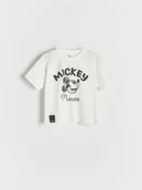 Bluzki dla niemowląt - Reserved - Bawełniany t-shirt Mickey Mouse - jasnożółty - miniaturka - grafika 1