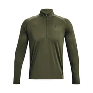 Bluzy męskie - Męska bluza treningowa Under Armour Tech 2.0 1/2 Zip - khaki - UNDER ARMOUR - miniaturka - grafika 1