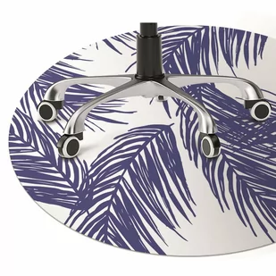 Mata na podłogę pod krzesło Granatowy liść fi100 cm - Podnóżki, podpórki, podkładki - miniaturka - grafika 1