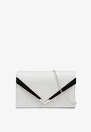 Torebki damskie - Srebrna Torebka Kopertówka z Dodatkowym Łańcuszkiem Milenna - miniaturka - grafika 1