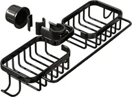 Mydelniczki i dozowniki mydła - Czarna podwójna półka prysznicowa 36 x 13 x 3,9 cm 1 aluminiowa mydelniczka prysznicowa Nie wymaga wiercenia Kosz odpływowy do kuchni - miniaturka - grafika 1