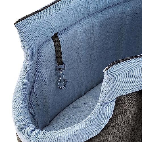 Ferplast Torba na zakupy dla kota, torba dla psa, plecak dla psa, regulowane uchwyty, pasek bezpieczeństwa, możliwość prania w temperaturze 30°, maks. 8 kg, 43 x 24 x wys. 24 cm, jasnoniebieski