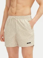 Kąpielówki męskie - Calvin Klein Swimwear Szorty kąpielowe KM0KM01120 Beżowy Regular Fit - miniaturka - grafika 1