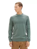 Swetry męskie - TOM TAILOR sweter męski, 19643 - Green Dust, XL - miniaturka - grafika 1