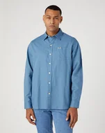 Koszule męskie - Wrangler 1 Pkt Shirt Męska Koszula Jeansowa Jeans Dżins Captains W5D6Lo84Z-M - miniaturka - grafika 1