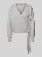 Swetry damskie - Kurtka o kroju regular fit z dzianiny z wełną model ‘KIRA’ - miniaturka - grafika 1