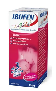 Polpharma Ibufen Forte 0,2g/5ml dla dzieci 100 ml - Przeziębienie i grypa - miniaturka - grafika 1