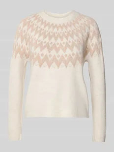 Sweter z dzianiny o kroju regular fit ze wzorem norweskim model ‘FRY’ - Swetry damskie - miniaturka - grafika 1