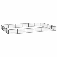 Sprzęt podróżny i transportery dla psów - vidaXL Kojec dla psa, 20 panele, czarny, 100x50 cm, stal - miniaturka - grafika 1
