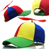 Czapki i chusty sportowe męskie - Czapka ze śmigłem tęczowa gadżet wiatrak kolorowa - miniaturka - grafika 1