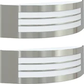 Lampy ogrodowe - vidaXL Lampa Ścienna 2 szt. Srebrna Stal Nierdzewna IP44 - miniaturka - grafika 1