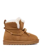 Buty dla dziewczynek - DeeZee Śniegowce DZKD-MX05 Brązowy - miniaturka - grafika 1