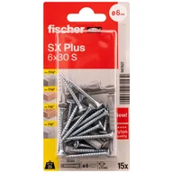 Wkręty - Kołek rozporowy SX Plus 6 x 30 mm S z wkrętem 15 szt. Fischer - miniaturka - grafika 1