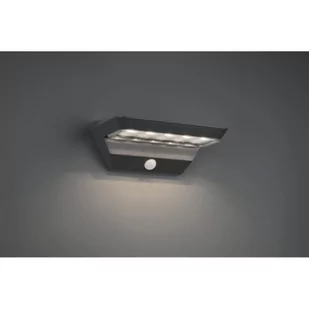 RL MENDOZA Antracyt LED 5W Solarne zasilanie 3000K z czujnikiem ruchu i zmierzchu Kinkiet zewnętrzny RL R22241142 R22241142 - Lampy ogrodowe - miniaturka - grafika 1