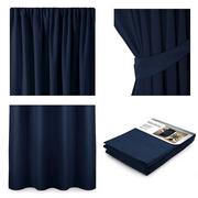 Zasłony - AmeliaHome Zasłona Blackout Oxford Pleat indigo, 140 x 245 cm - miniaturka - grafika 1