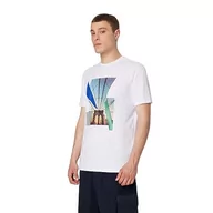 Koszulki męskie - Armani Exchange Męski T-shirt o regularnym kroju Brooklyn Bridge Graphic Tee, biały, S - miniaturka - grafika 1