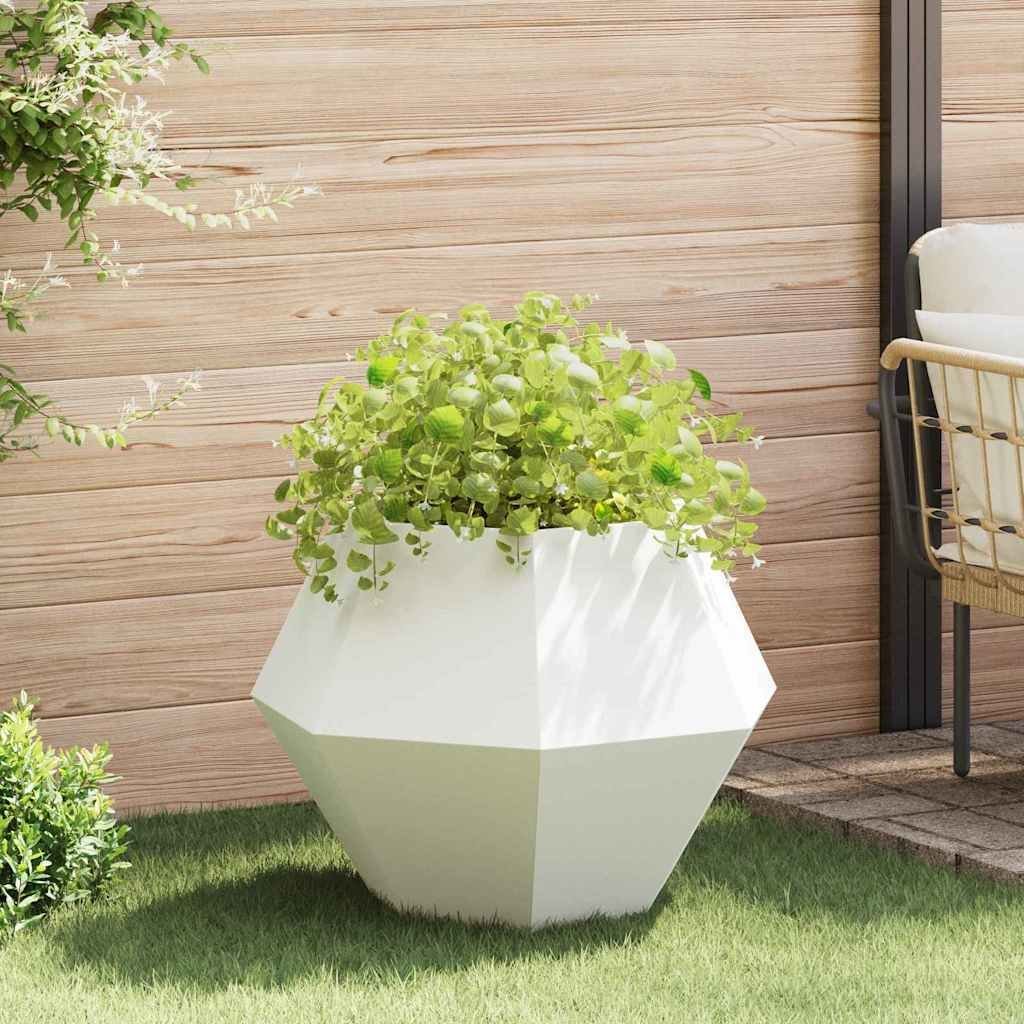 vidaXL Donica Biały 75 x 75 x 60 cm Stal