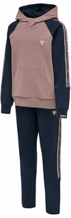 Spodnie i spodenki dla dziewczynek - Hummel Dres sportowy "Coolio" w kolorze jasnoróżowo-granatowym - grafika 1