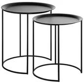 Ławy i stoliki kawowe - Beliani Zestaw 2 stoliki czarne TWINS - miniaturka - grafika 1