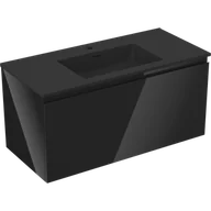 Szafki łazienkowe - Mexen Orio szafka łazienkowa 100 cm z umywalką Otis, 1 szuflada, czarna połysk/czarna mat - 91A10-10047-1-BF70-W18M71 - miniaturka - grafika 1