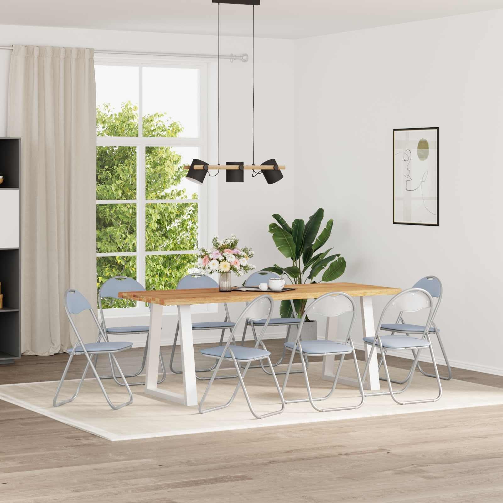 vidaXL vidaXL Krzesło składane 8 pcs Szary 48 x 43,5 x 81 cm