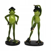 Figurki dekoracyjne - ŚMIESZNA FIGURKA ZIELONA ŻABA W CYLINDRZE 2 WZORY - miniaturka - grafika 1