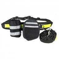 Pozostałe akcesoria dla psów - Pas biodrowy do biegania z amortyzowaną smyczą, czarny, M, pasek dł. 80-104cm, saszetka 10x5x13cm, smycz dł.145-200 cm - miniaturka - grafika 1