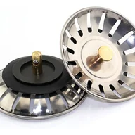 Korki do umywalek - Uniwersalny korek do zlewu - z uszczelką gumową - korek do zlewu kuchennego ze stali nierdzewnej - 2 sztuki - miniaturka - grafika 1