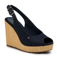 Espadryle damskie - Tommy Hilfiger Espadryle Iconic Elena Sling Back Wedge FW0FW04789 Desert Sky DW5 - miniaturka - grafika 1