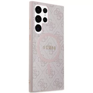Guess GUHMS24LG4GFRP S24 Ultra S928 różowy/pink hardcase 4G Collection Leather Metal Logo MagSafe - Etui i futerały do telefonów - miniaturka - grafika 3