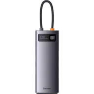 Huby USB - Hub 8w1 Baseus StarJoy Metal Glam Series, USB-C do HDMI + 3 x USB 3.0 + USB-C PD + RJ45 + SD/TF - miniaturka - grafika 1