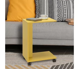 Stół składany 65x35 cm żółte - Ławy i stoliki kawowe - miniaturka - grafika 1