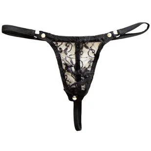Sexy Męskie Stringi Koronkowe Przeźroczyste - rozmiar Uniwersalny - Majtki męskie - miniaturka - grafika 1