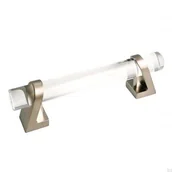 Zawiasy, okucia i inne akcesoria - Uchwyt meblowy podłużny Kristall 96 Kryształ Nikiel szczotkowany - miniaturka - grafika 1