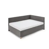 Łóżeczka i kojce - Antracytowe tapicerowane narożne łóżko dziecięce ze schowkiem ze stelażem 140x200 cm Cool – Meise Möbel - miniaturka - grafika 1