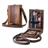 Torby męskie - Torba DREWNIANA Listonoszka CROSSBODY Pudełko SZKATUŁKA Retro RAMIĘ Artysty - miniaturka - grafika 1