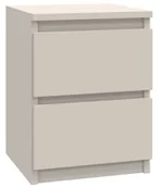 Szafki nocne - Minimalistyczny stolik nocny z szufladami kaszmir L4-P21 - miniaturka - grafika 1
