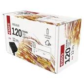 Lampy ogrodowe - Lampki nano 120 LED łezki z panelem solarnym miedź 12 m IP44 ciepła biel timer - miniaturka - grafika 1