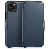 Etui i futerały do telefonów - moVear flipSide C - Skórzane etui do Apple iPhone 11 Pro (5.8") | Klasyczny pokrowiec z klapką, Skóra naturalna nappa (Granatowy) - miniaturka - grafika 1
