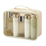 Biżuteria - akcesoria - Kosmetyczka organizer na kosmetyki kremowa 26x20x11cm KS105WZ3 - miniaturka - grafika 1