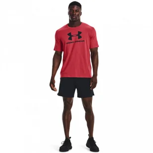 Męski t-shirt z nadrukiem UNDER ARMOUR SPORTSTYLE LOGO SS - czerwony - Koszulki sportowe męskie - miniaturka - grafika 1