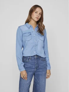 Vila Koszula jeansowa Bista 14033008 Niebieski Regular Fit - Koszule damskie - miniaturka - grafika 1