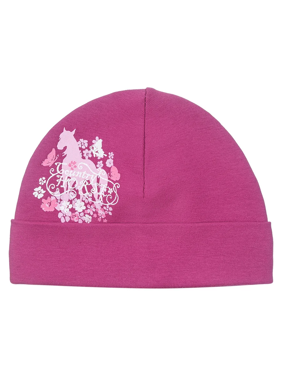 Czapka beanie z nadrukiem konia różowa Doll r.49