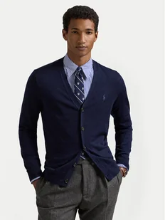 Polo Ralph Lauren Kardigan 710946144001 Granatowy Slim Fit - Swetry męskie - miniaturka - grafika 1
